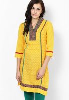 Entropy Yellow Printed Kurtis