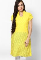 Entropy Yellow Printed Kurtis