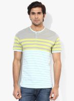 FREECULTR Blue Striped Henley T-Shirt