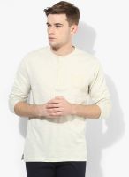 FREECULTR Off White Solid Henley T-Shirt