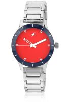 Fastrack 6078Sm05 Silver/Red Analog Watch