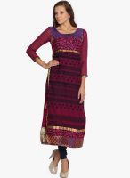 Folklore Purple Embroidered Kurta