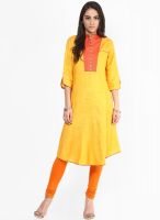 G Yellow Solid Kurta