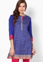 Global Desi Blue Printed Kurta