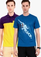 Globalite Multicoloured Printed Round Neck T-Shirts
