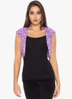 Globus Purple Printed Shrug