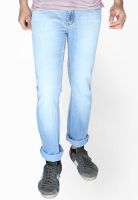 Globus Solid Blue Regular Fit Jeans