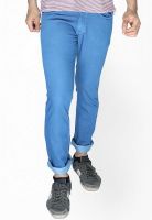 Globus Solid Blue Slim Fit Jeans