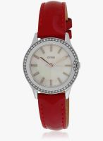 Guess W0109l2 Red/Silver Analog Watch