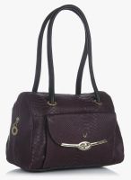 Hidesign De Lucchi 03 Aubergine/Black Leather Shoulder Bag