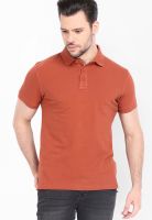 Highlander Orange Solid Polo TShirts