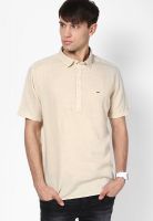 Indian Terrain Beige Polo T-Shirts