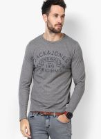 Jack & Jones Grey Crew Neck T Shirt