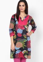 Jaipur Kurti Black Printed Kurtis