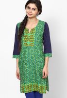 Jaipur Kurti Green Printed Kurtis