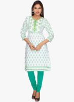 Jashn Green Printed Kurtis