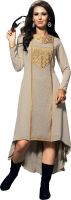 Jiya Party, Festive Self Design, Embroidered Women's Kurti(Beige) Jiya Party, Festive Self Design, Embroidered Women's Kurti(Beige)