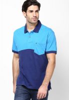 John Players Navy Blue Striped Polo T-Shirts