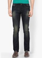 John Players Solids Blue Skiny Fit Jeans