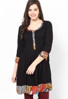 Jugnu Black Solid Kurtis