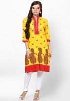 Karigari Cotton Yellow Kurta