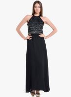 Kazo Black Colored Embellished Maxi Dress