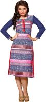 Khoobee Party Self Design, Printed Women's Kurti(Blue, Multicolor) Khoobee Party Self Design, Printed Women's Kurti(Blue, Multicolor)