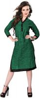 Khushali Party, Festive Self Design, Printed Women's Kurti(Green)