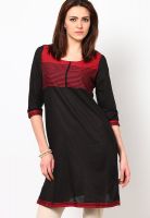 Kira Black Solid Kurtis