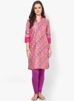 Kira Pink Printed Kurta