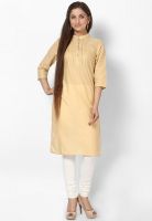 Kurti'S Beige Solid Kurta