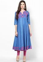 Kurti'S Blue Printed Kurtas