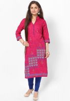 Kurti'S Pink Printed Kurta