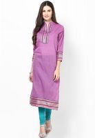 Kurti'S Purple Embellished Kurtas