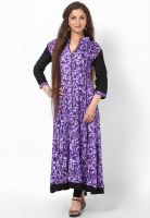 Kurti'S Purple Printed Anarkali