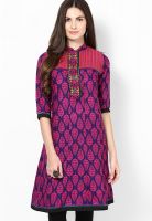 Kurti'S Purple Printed Kurtas