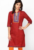 Kurti'S Red Embroidered Kurtis