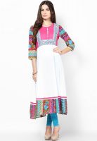 Kurti'S White Embroidered Kurtas