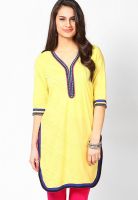 Kurti'S Yellow Embroidered Kurtis