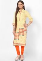 Kurti'S Yellow Printed Kurta