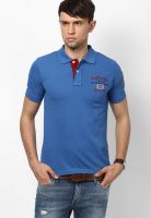 Lee Cooper Blue Printed Polo T-Shirts