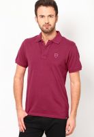 Lee Pink Solid Polo T-Shirts