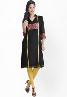 Libas Black Embroidered Kurtas