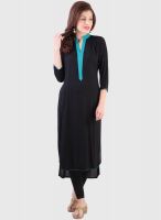 Libas Black Solid Kurtas