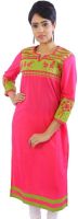 Little India Casual Printed Women's Kurti(Pink) Little India Casual Printed Women's Kurti(Pink)