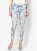 Only Blue Floral Print Jeans