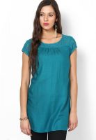 People Aqua Blue Solid Kurtis