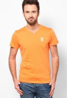 Pepe Jeans Orange V-Neck T Shirts