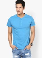 Phosphorus Blue Color Henley T-Shirt