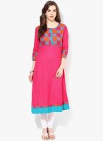 Rangmanch By Pantaloons Magenta Printed Kurtas